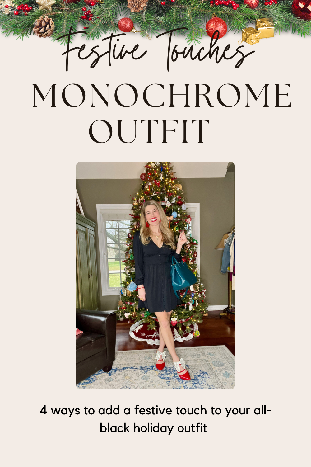 Black to Black: Festive Touches on Monochrome Outfit for Holidays